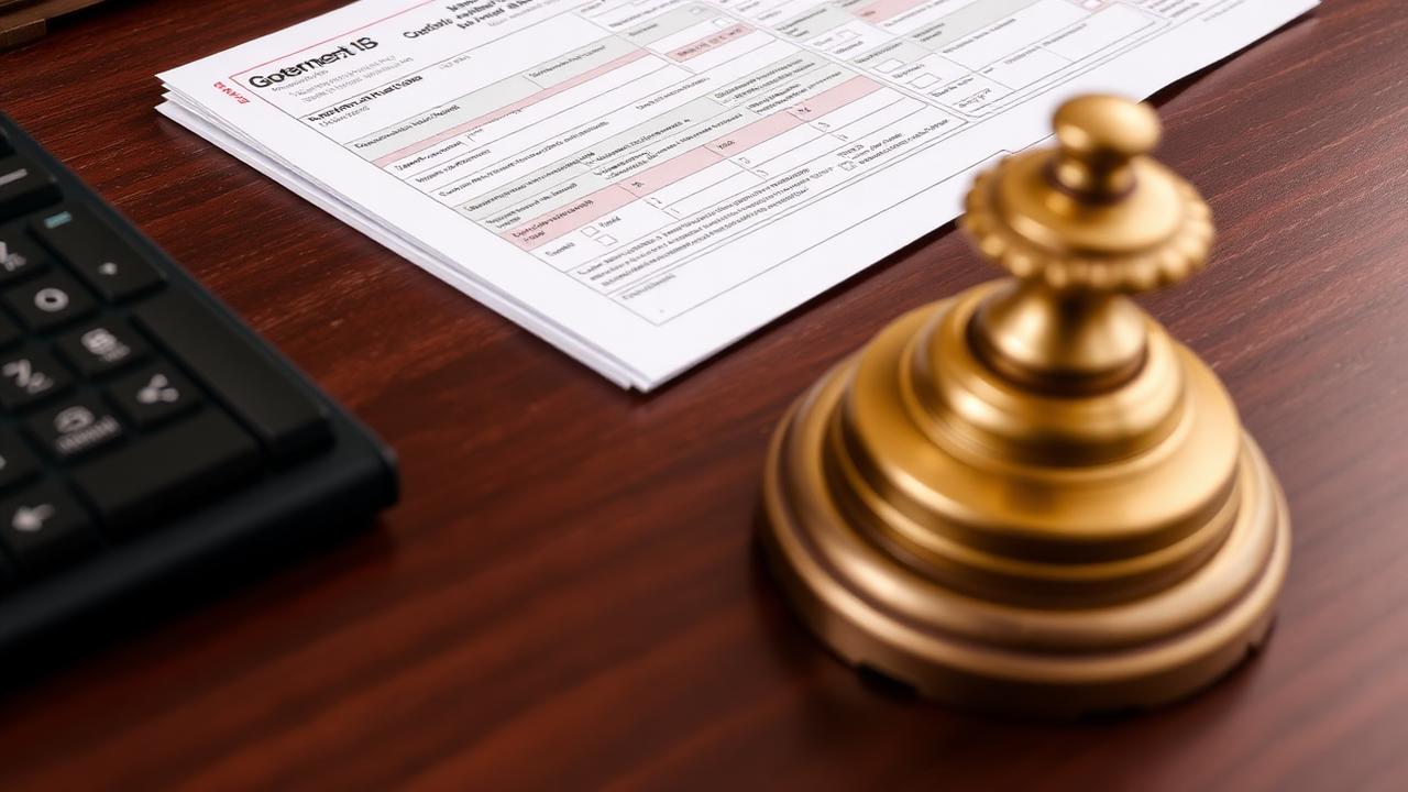 Government tax paperwork on a desk